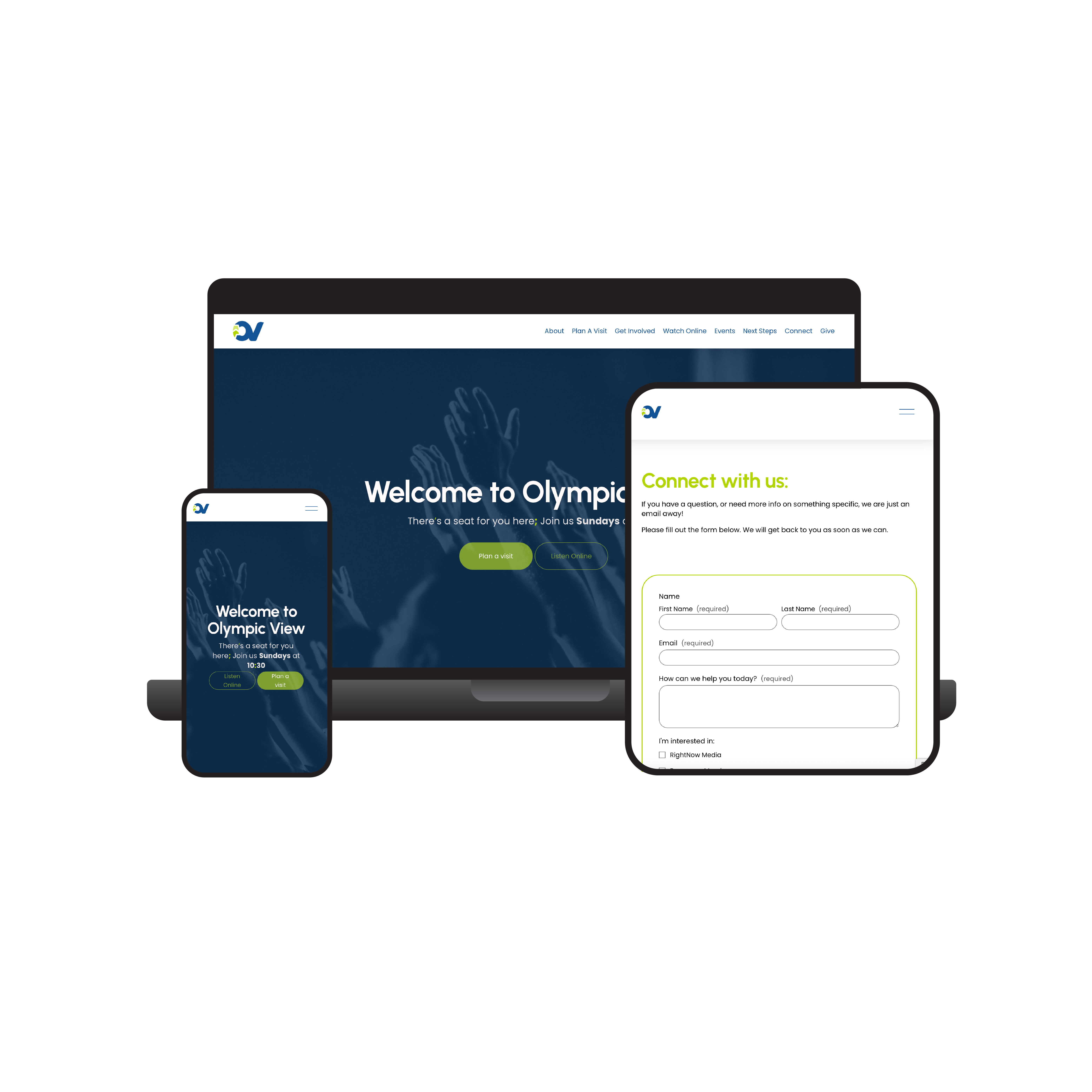 Olympic View Website Mockup